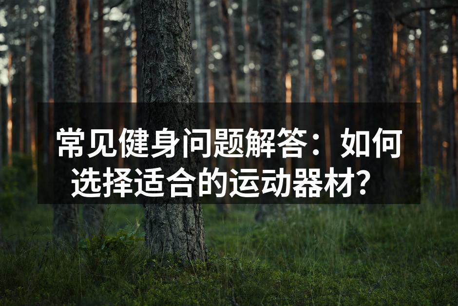 运动器材的多样选择