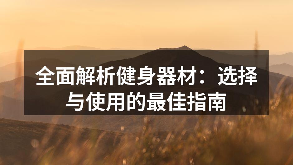 多种健身器材,满足不同训练需求